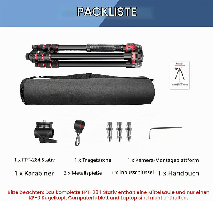 Kamerastativ Manbily 178cm 70" Horizontale Überkopf 360° Aluminium Stativ Einbeinstative Drehbarer M