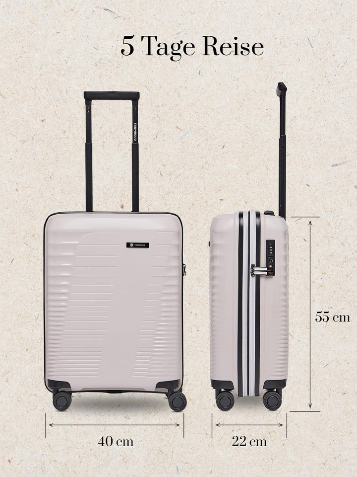 Farmhood Eco Edition Hartschalen Kabinen-Koffer nachhaltig | Kleiner Cabin-Trolley 40 x 22 x 55 cm m
