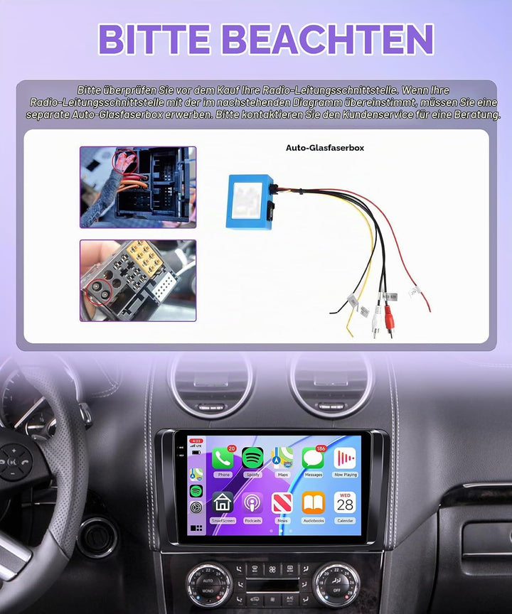 4G+64G Wireless Carplay Android Autoradio für Mercedes Benz ML GL W164 ML350 ML500 GL320 X164 ML280