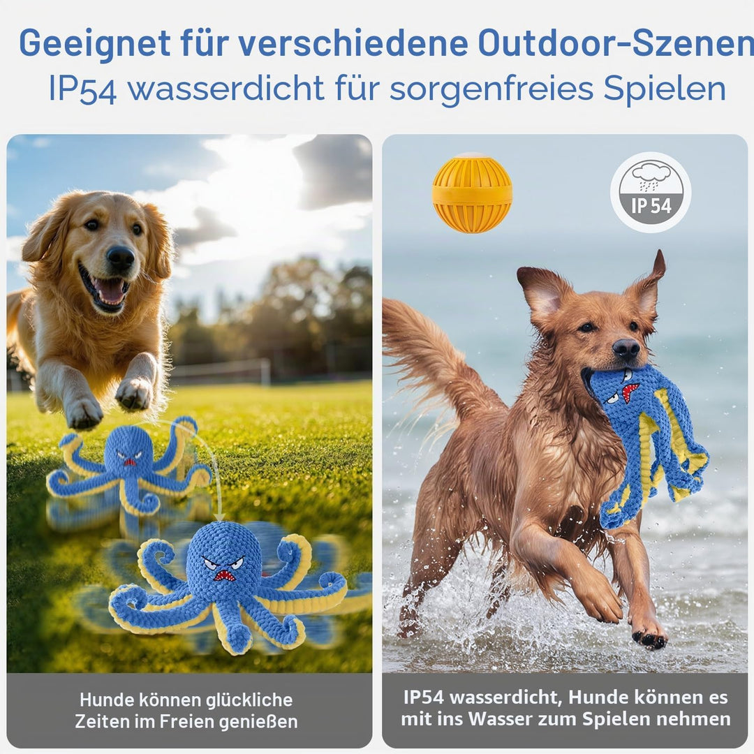 Interaktives Hundespielzeug, Oktopus, langlebiges, automatisches Spring-Hundespielzeug, um sie besch