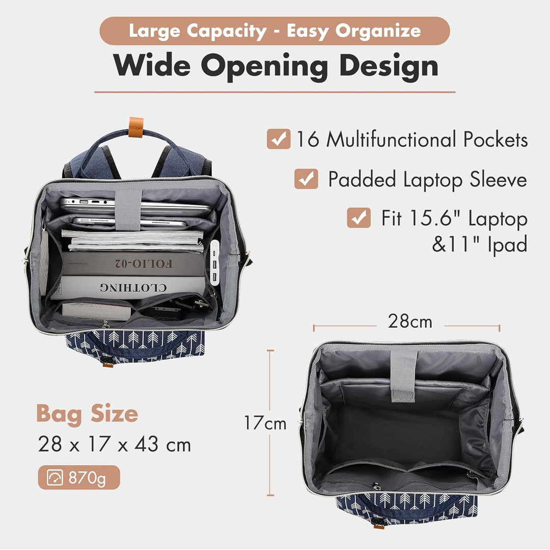 Lekesky Rucksack Damen Laptop Rucksack 15,6 Zoll Schulrucksack Daypack mit Anti Diebstahl Tasche für