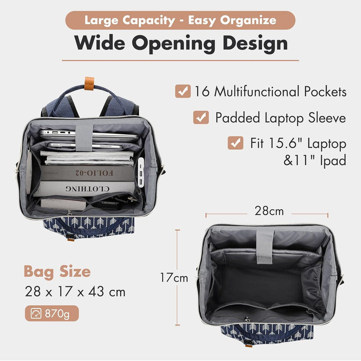 Lekesky Rucksack Damen Laptop Rucksack 15,6 Zoll Schulrucksack Daypack mit Anti Diebstahl Tasche für