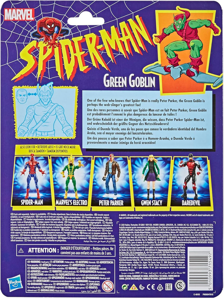 Spider-Man Hasbro Marvel Legends Series 15 cm grosse Grüner Kobold Action-Figur aus der Vintage Coll
