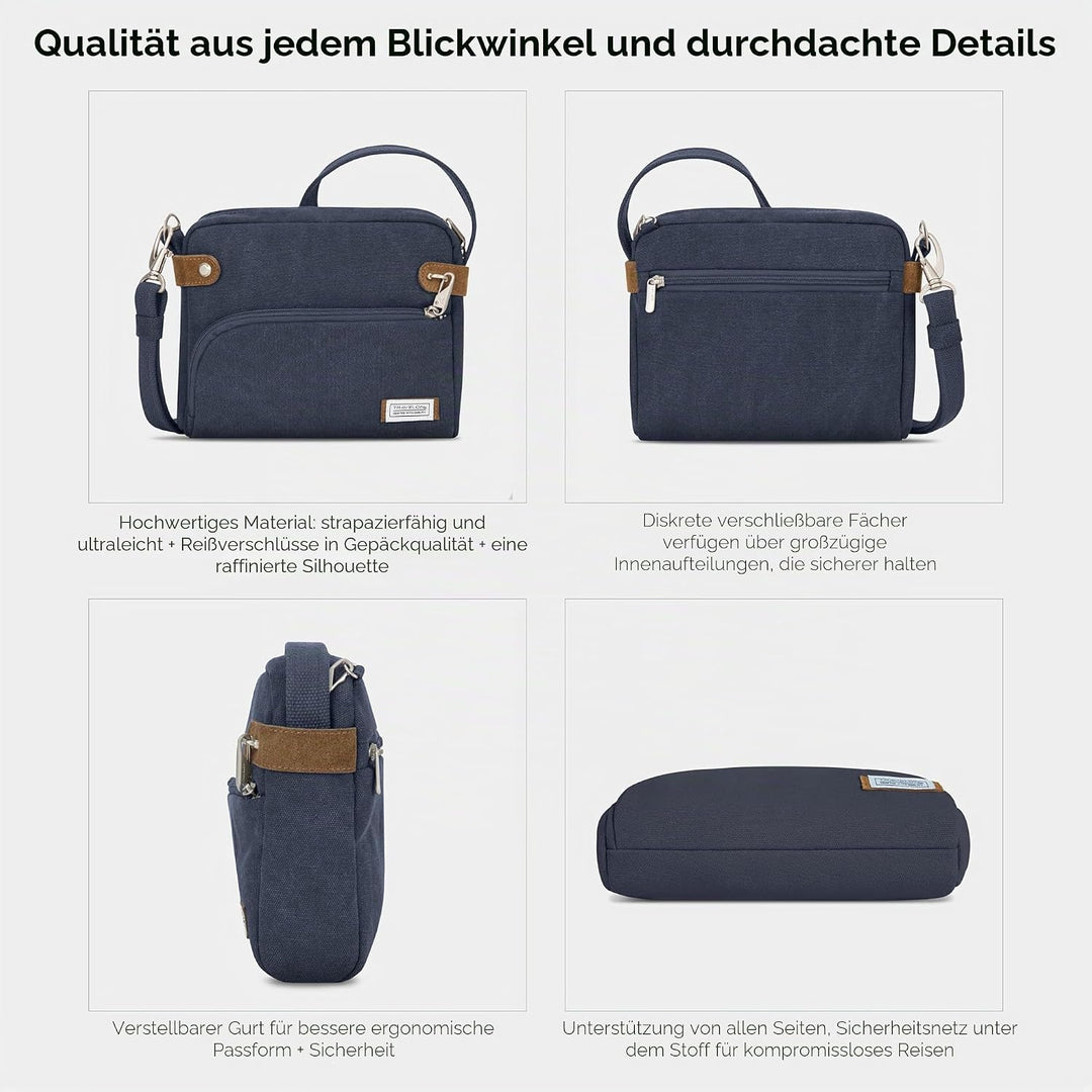 Travelon Anti-Diebstahl Heritage Crossbody-Tasche Marineblau, Marineblau