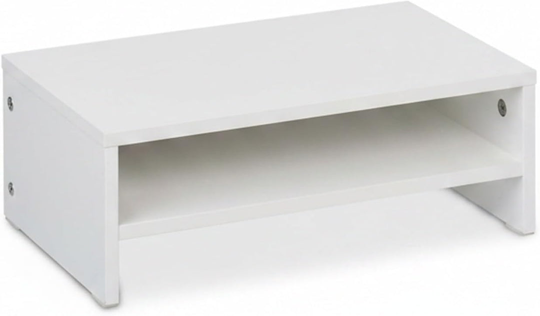 Relaxdays Monitorständer mit Fach, Bildschirmerhöhung für Schreibtisch, HBT: 14 x 40 x 23,5 cm, Bild
