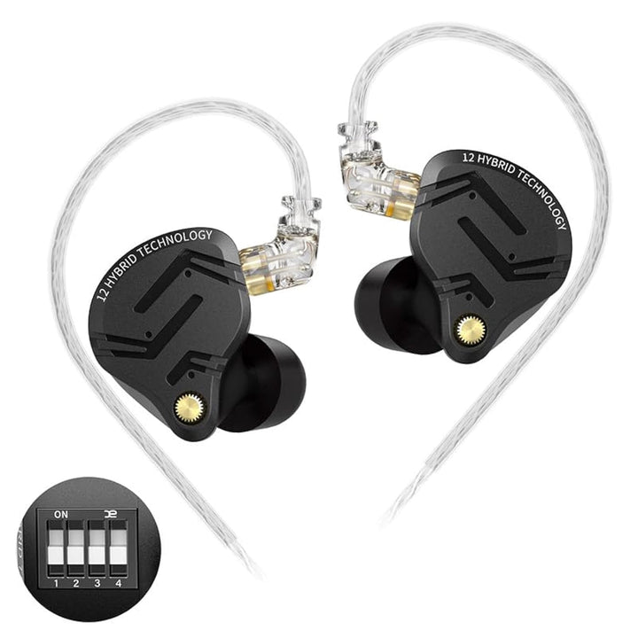 Yinyoo KZ ZS12 PRO X In Ear Monitor Kopfhörer Kabel,1DD 5BA 4-Schalter-Abstimmung IEM,Super Linearer