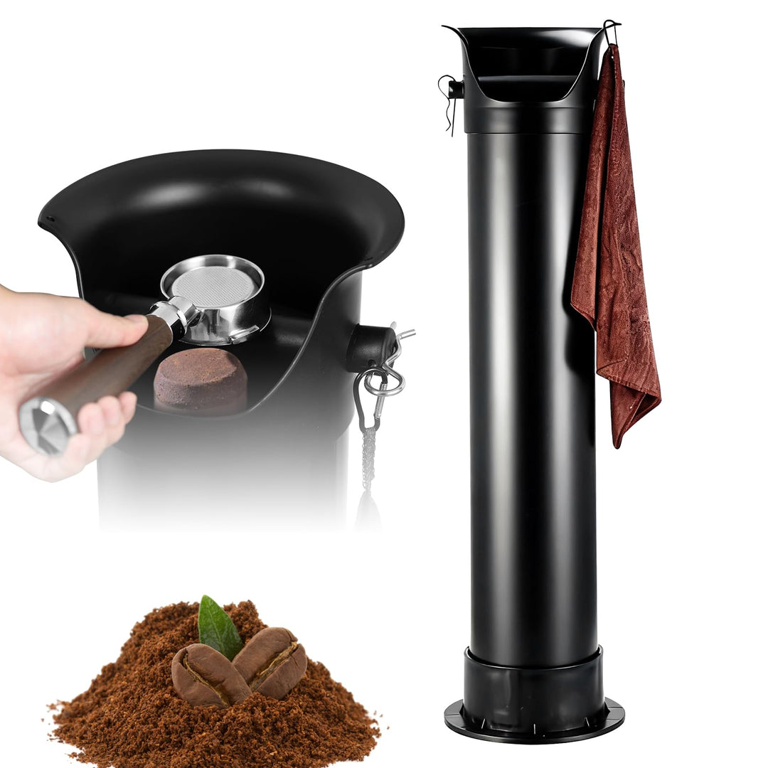 Kaffeeklopfbox, AbklopfbehäLter FüR Espressokaffeesatz Mit Haken Und Handtuch, KaffeeabklopfbehäLter