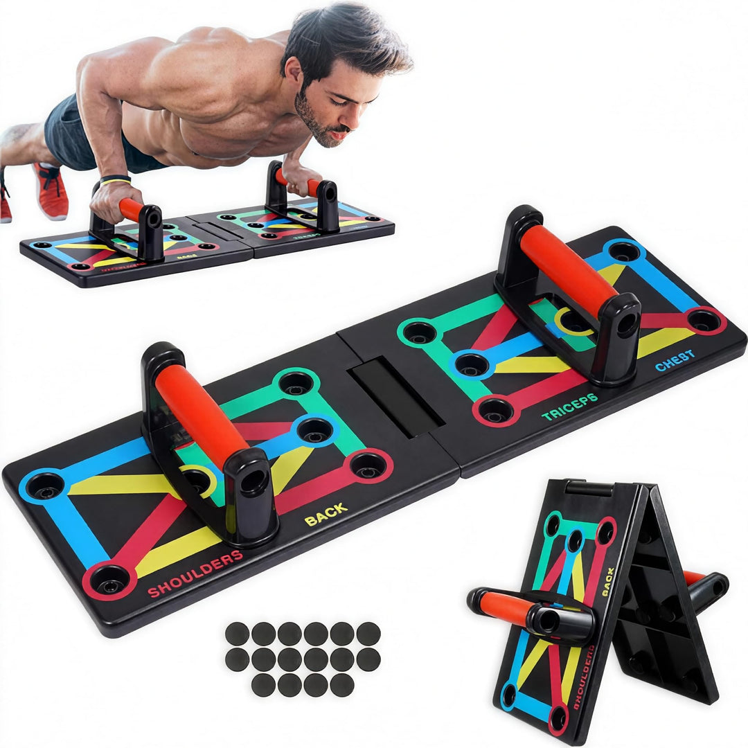 12 in 1 Faltbare Liegestütze Brett mit Handgriff, Multifunktions-Liegestützbrett, Push Up Board, Fit