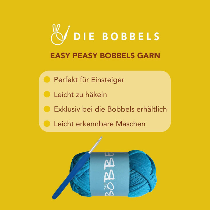 Die Bobbels“ Einsteiger Häkelset für Anfänger mit kinderleichtem Garn, Hilfsmitteln und Schritt-für-