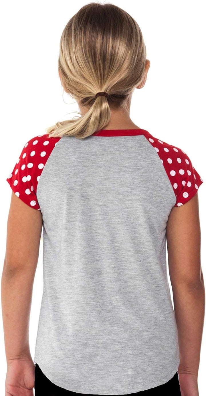 Disney Youth Girls Minnie Peeking Pocket Tee Grey X-Small