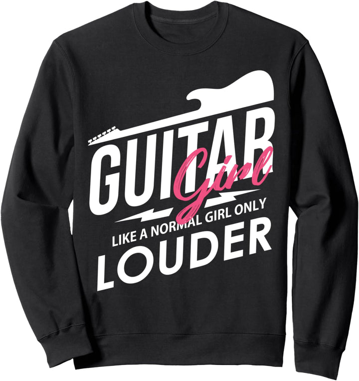 Vintage-Musik Gitarrenmädchen Lauteres Saiteninstrument Gesc Sweatshirt