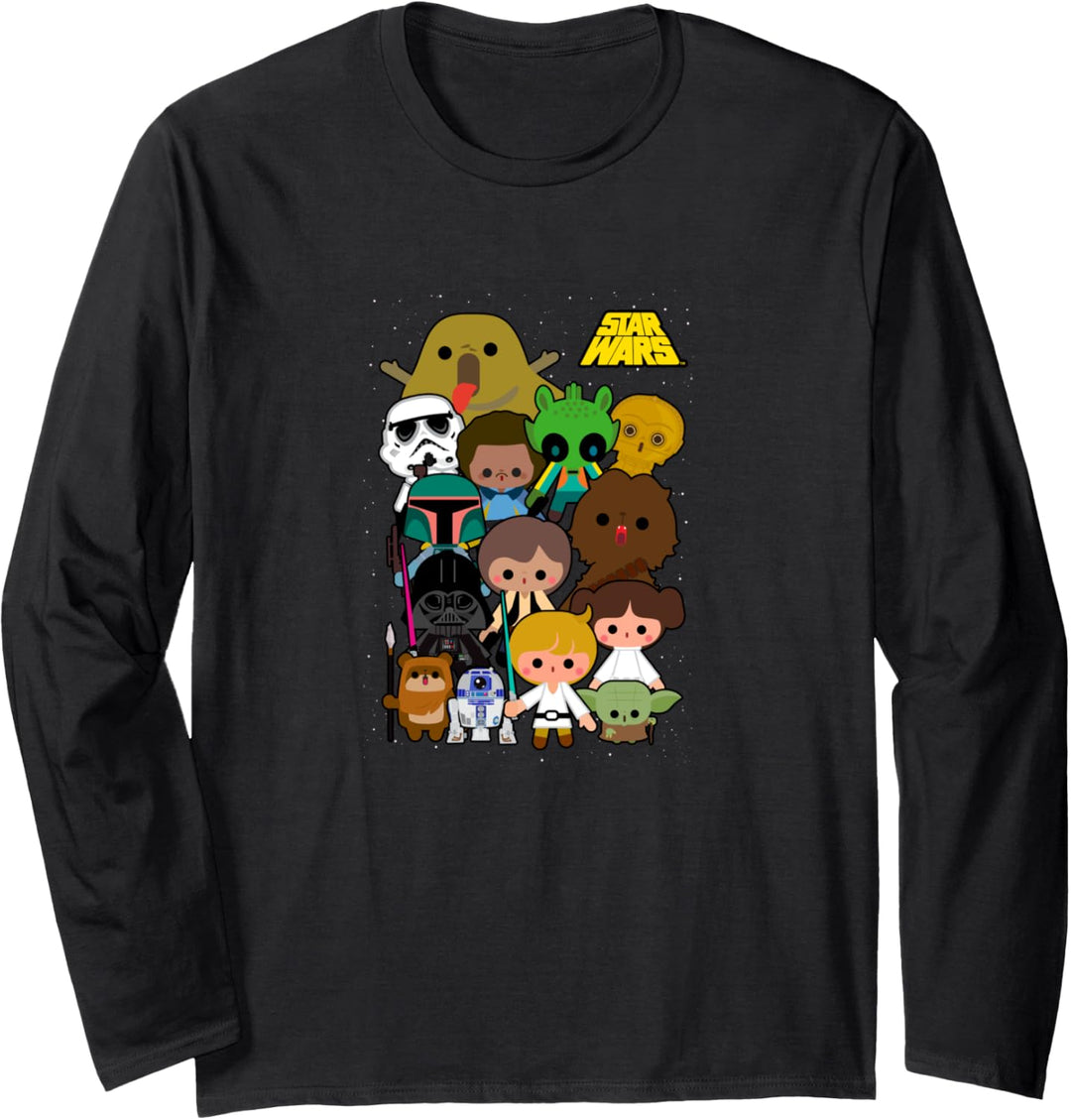 Star Wars Cute Cartoon Character Group Kawaii Langarmshirt