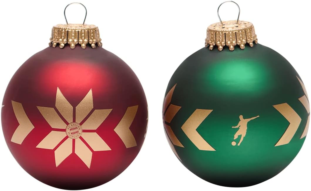 FC Bayern München Weihnachtskugeln 6er Set rot/grün/schwarz Christbaumkugel FCB