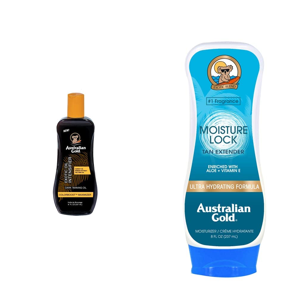 Australian Gold Dark Tanning Exotic Oil Spray, 10295, 1er Pack (1 x 0.237 l) & Moisture Lock Tan Ext
