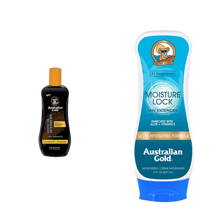 Australian Gold Dark Tanning Exotic Oil Spray, 10295, 1er Pack (1 x 0.237 l) & Moisture Lock Tan Ext