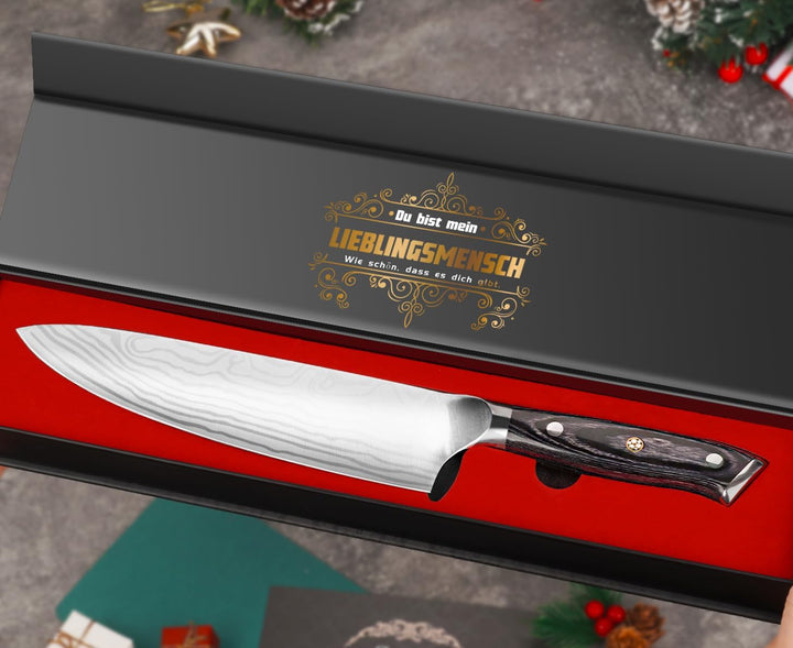 Küchenmesser Scharf Männer Geschenke Weihnachten, 34cm Kochmesser Profi Messer Weihnachtsgeschenke f