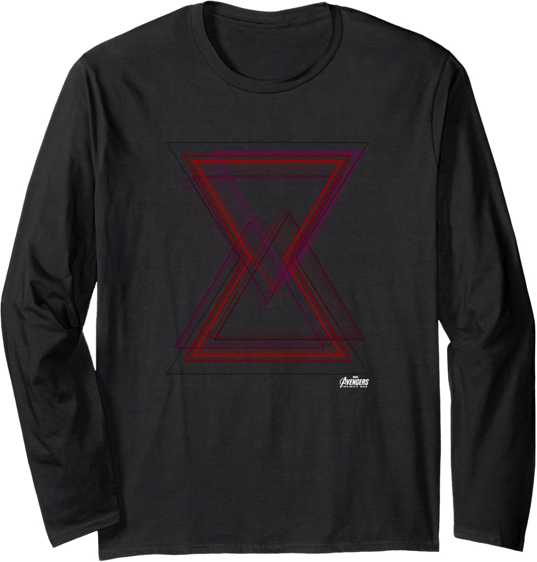 Marvel Avengers Infinity War Black Widow Geo Logo Langarmshirt