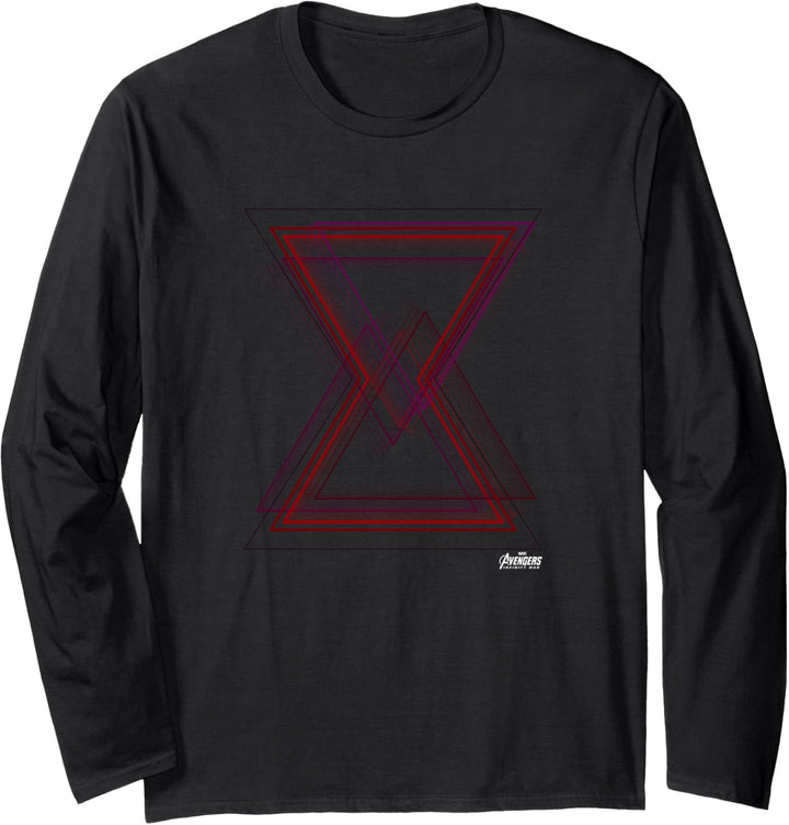 Marvel Avengers Infinity War Black Widow Geo Logo Langarmshirt