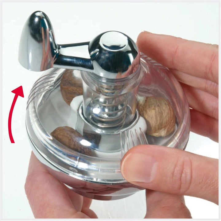 Westmark 1 Muskatmühle + 1 Muskatreibe, mit Vorratsfläche, Kunststoff/Rostfreier Edelstahl, Silber/T