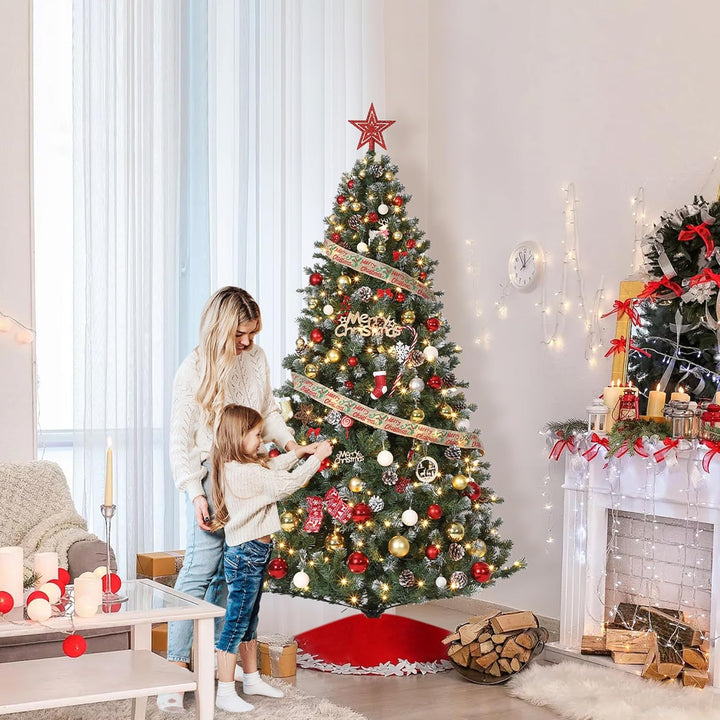 Künstlicher Weihnachtsbaum Mit Schnee-Effekt & LED-Beleuchtung 180 cm Weihnachtsbaum Mit Warmweissen