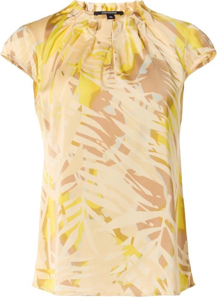 Comma Satinbluse mit Kappärmeln 44 Gelb, 44 Gelb