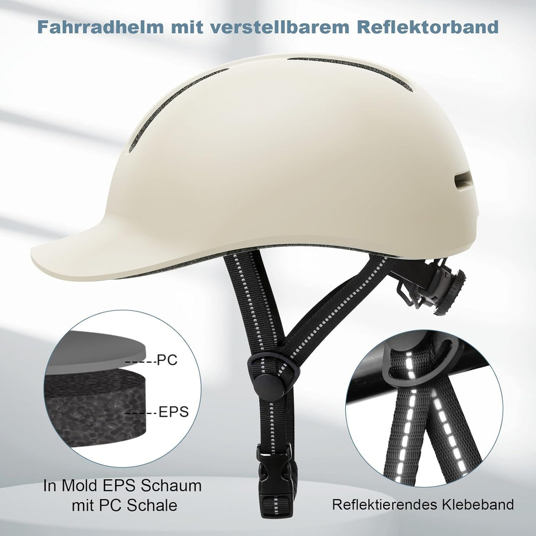 Shinmax Fahrradhelm für Damen und Herren, Einstellbarer Helm mit Visier & Sonnenschutz, Leicht & Bel