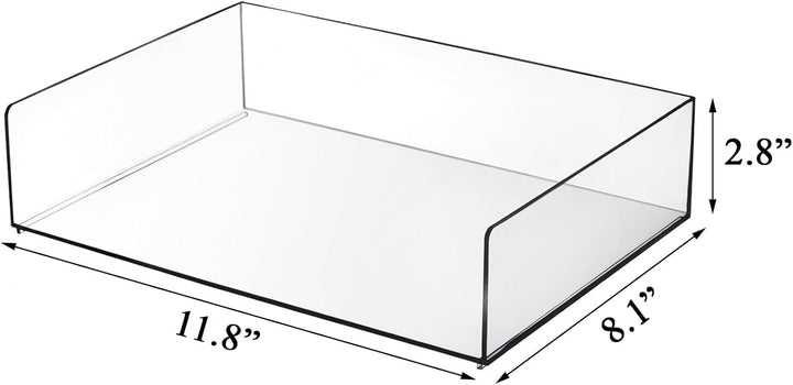 Elsjoy Set mit 2 Acryl-Briefablagen, 2-stöckig, stapelbar, Papierablage, transparent, für Dokumente,