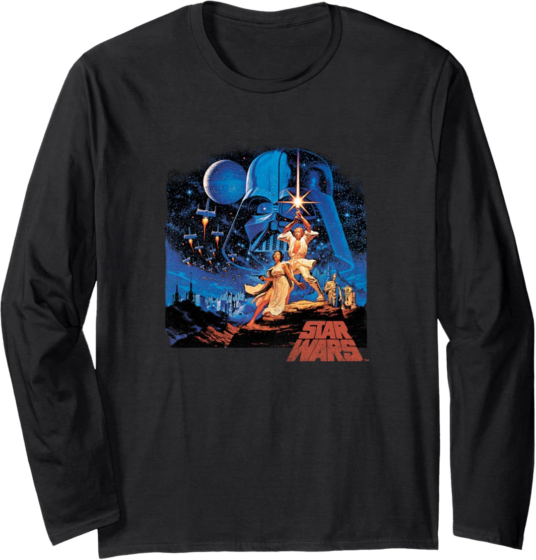 Star Wars A New Hope Classic Vintage Poster Langarmshirt