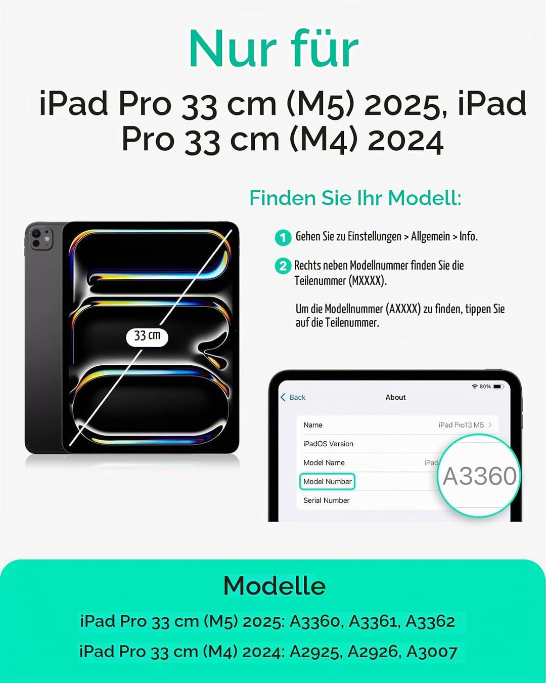 ESR für iPad Pro 13 Zoll Hülle M5/M4 (2025/2024), magnetische Befestigung, dünne Trifold Ständerhüll