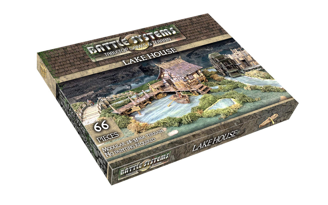 Battle Systems BSTFWE004 Fantasy Terrain Lake House Fantasy-Gebäude mit Mehreren Ebenen, modulare 3D