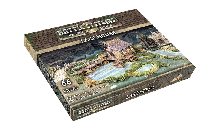 Battle Systems BSTFWE004 Fantasy Terrain Lake House Fantasy-Gebäude mit Mehreren Ebenen, modulare 3D