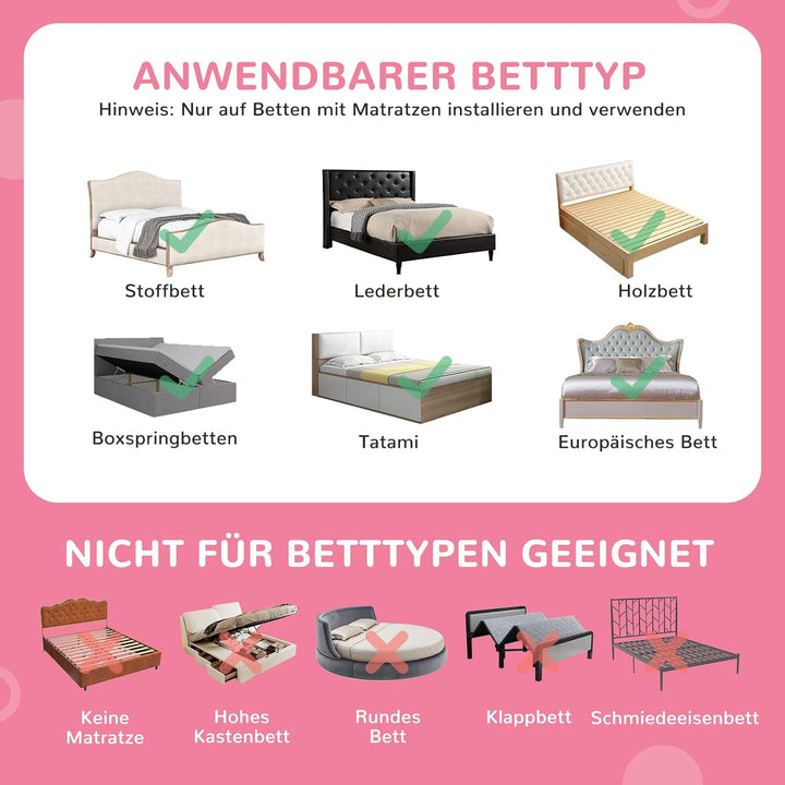 Soontrans Rausfallschutz Bett, Sorgt für Süsse Träume für Ihren Kleinen, Rausfallschutz Boxspringbet