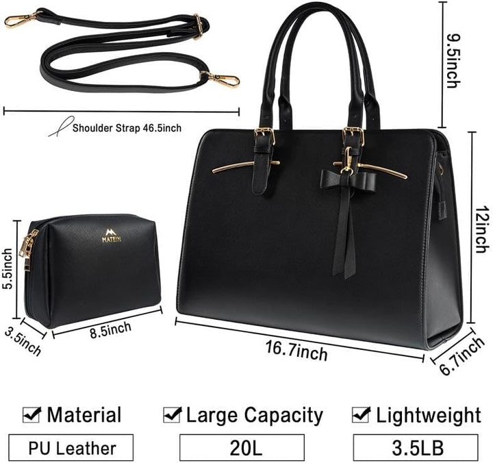 MATEIN Business Taschen Damen, Laptoptasche Elegant Aktentasche Arbeitstasche Büro Handtasche Leder