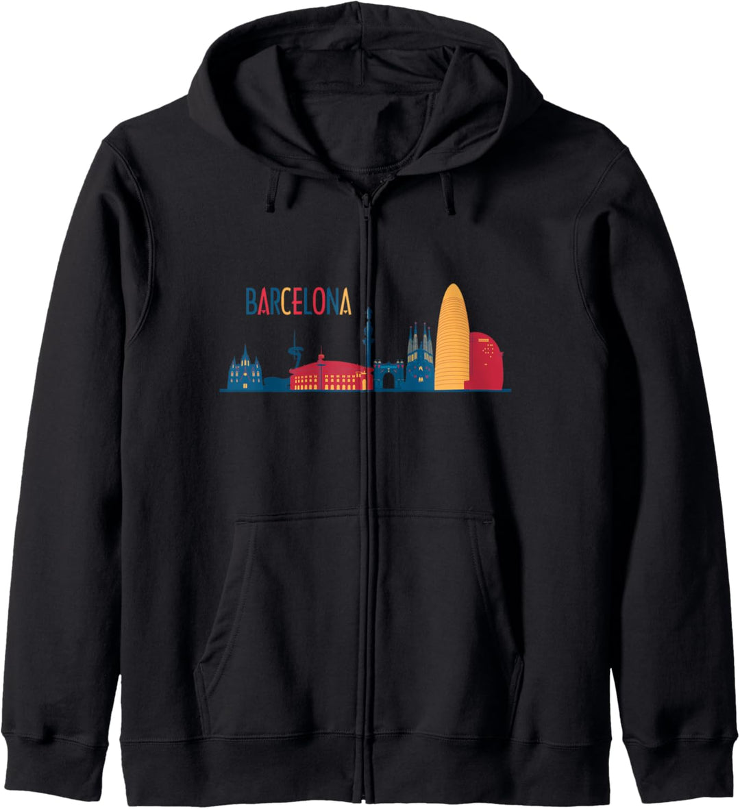 Barcelona Skyline Spanien Spanien Vintage Barcelona Kapuzenjacke