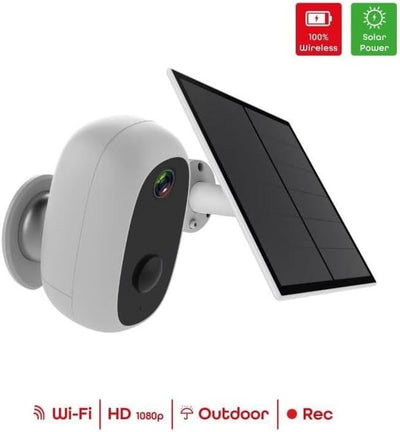 CHACON 2 x WLAN-Kamera für den Aussenbereich, kabellos, mit Solarpanel