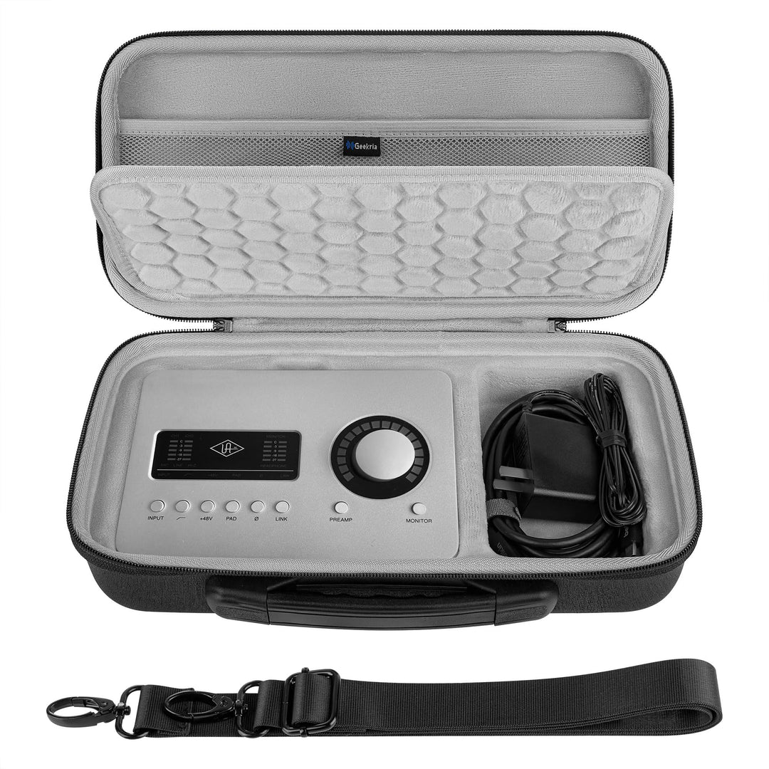 Geekria Tragetasche für Audio-Schnittstelle, Hartschalen-Reisetasche, kompatibel mit Universal Audio