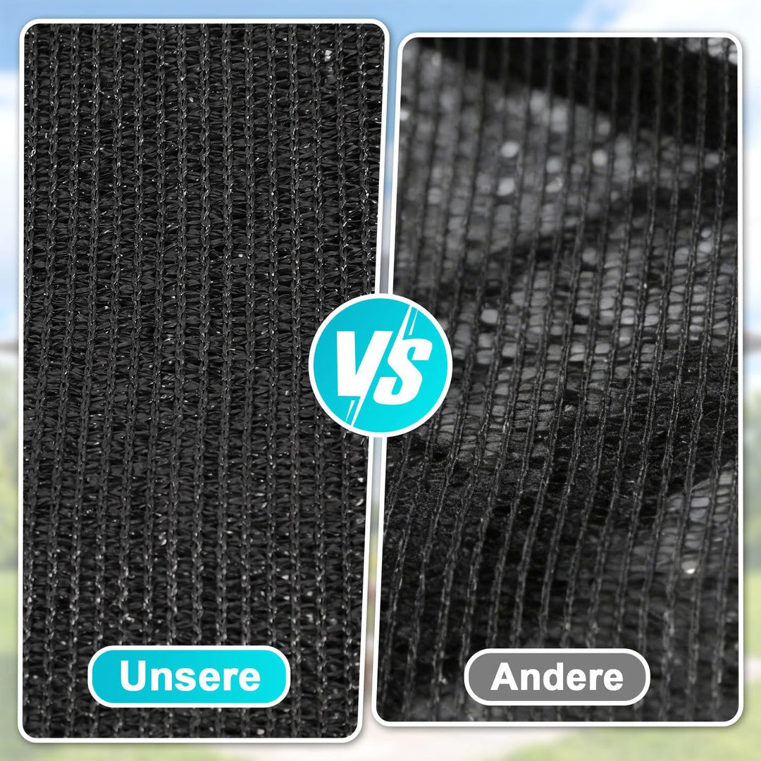Sonnensegel 2x5 m Garden Shade Net,90% UV-Beständiges Terrassendach Sonnenschutz,Schwarz Schattennet