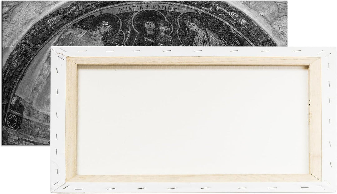 Historische Architektur des Christentums Panorama 80x40 cm Effekt: Schwarz/Weiss als Leinwandbild, M
