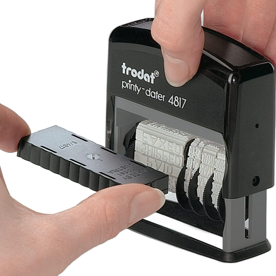Trodat Datumstempel Stempel 4817A schwarz Datum + 12 Formeln, Datum + 12 Formeln