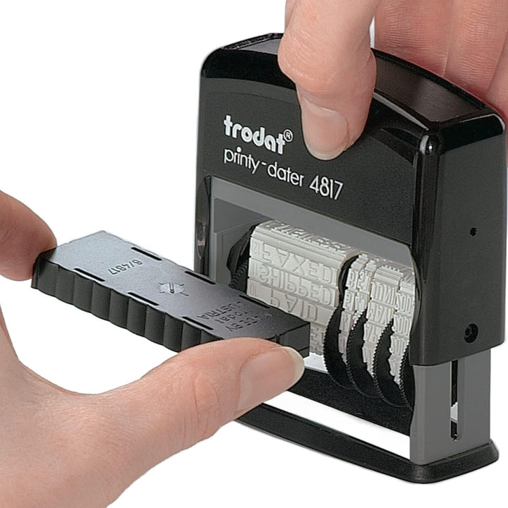 Trodat Datumstempel Stempel 4817A schwarz Datum + 12 Formeln, Datum + 12 Formeln
