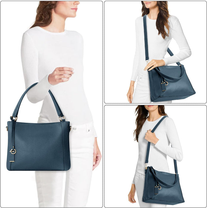 HAWEE Mode Damen Handtasche aus Weiches PU-Leder Umhängetasche Grosse Schultertasche mit Reissversch