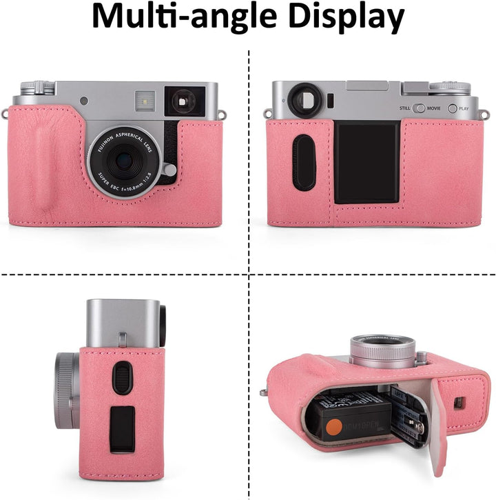 Rieibi x-Half/X-HF1 Case PU Leder Kameratasche für Fujifilm X Half Mirrorless Kamera Schutzhülle mit