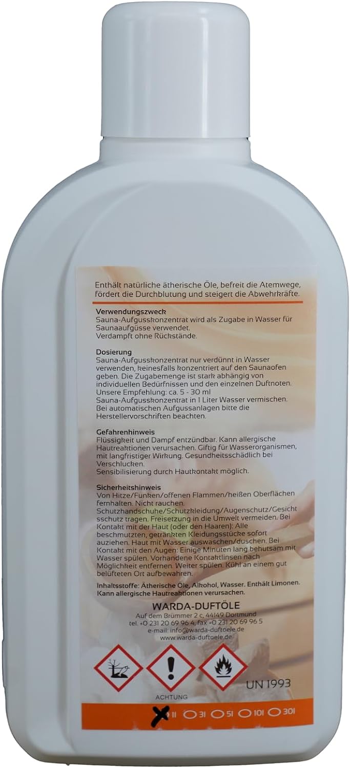 Warda Saunaaufguss Euka-Menthol 1 l Flasche - Ein Liter Konzentrat