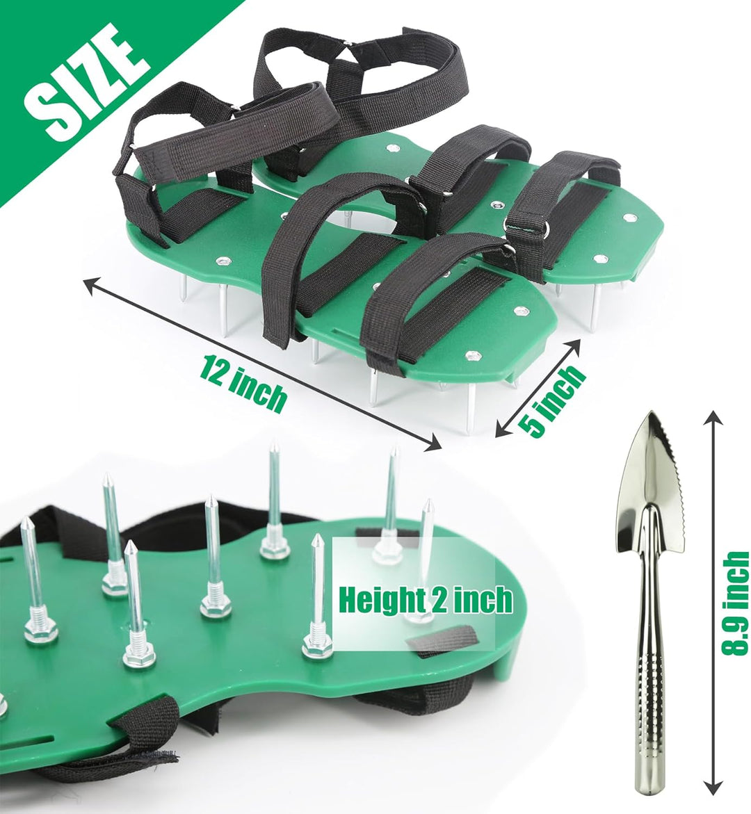 Rasenlüfter Schuhe, Nagelschuhe mit Klettverschluss Aerifizierer für Rasen mit Kostenlose Installati