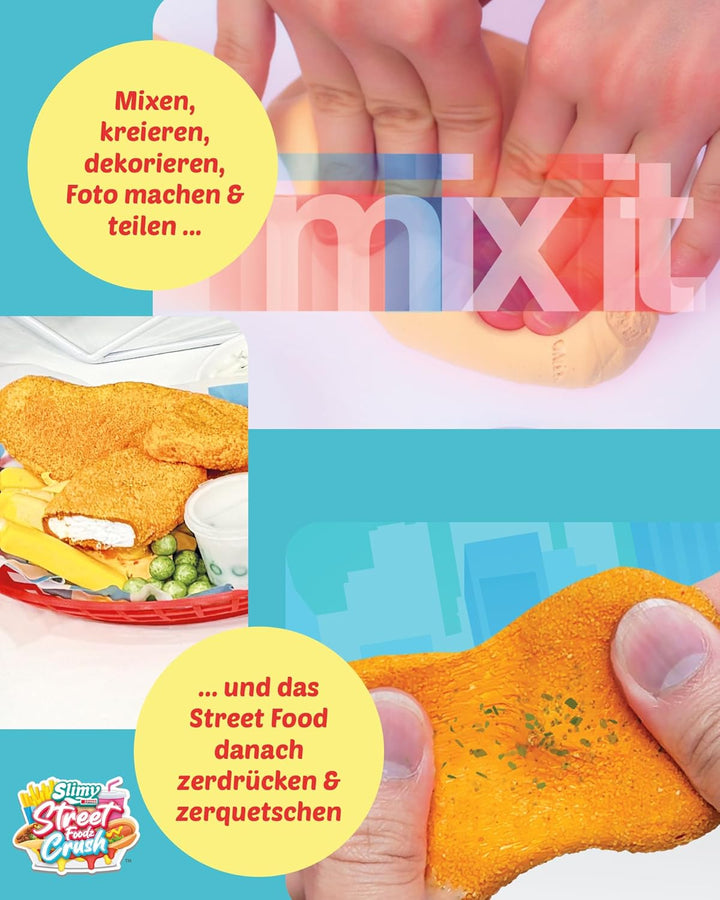 Slimy Street Foodz Crush - Chiccy Nuggies, Slime und Knete Kreativ-Set, Kochspiel zum selber Mischen