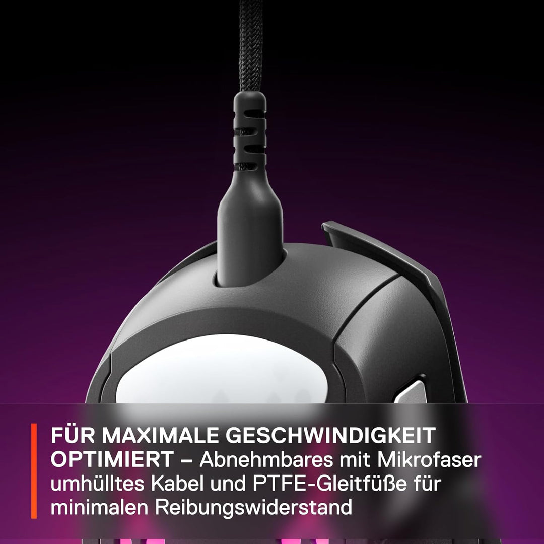 SteelSeries Aerox 5 Gaming-Maus – Ultraleichte 66 g – 9 programmierbare Tasten – Wasserbeständig nac