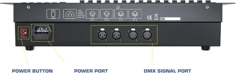 DMX Controller, 1024 DMX Console für Discolicht Bühnenbeleuchtung, DMX 512 DJ Disco Controller Ausrü