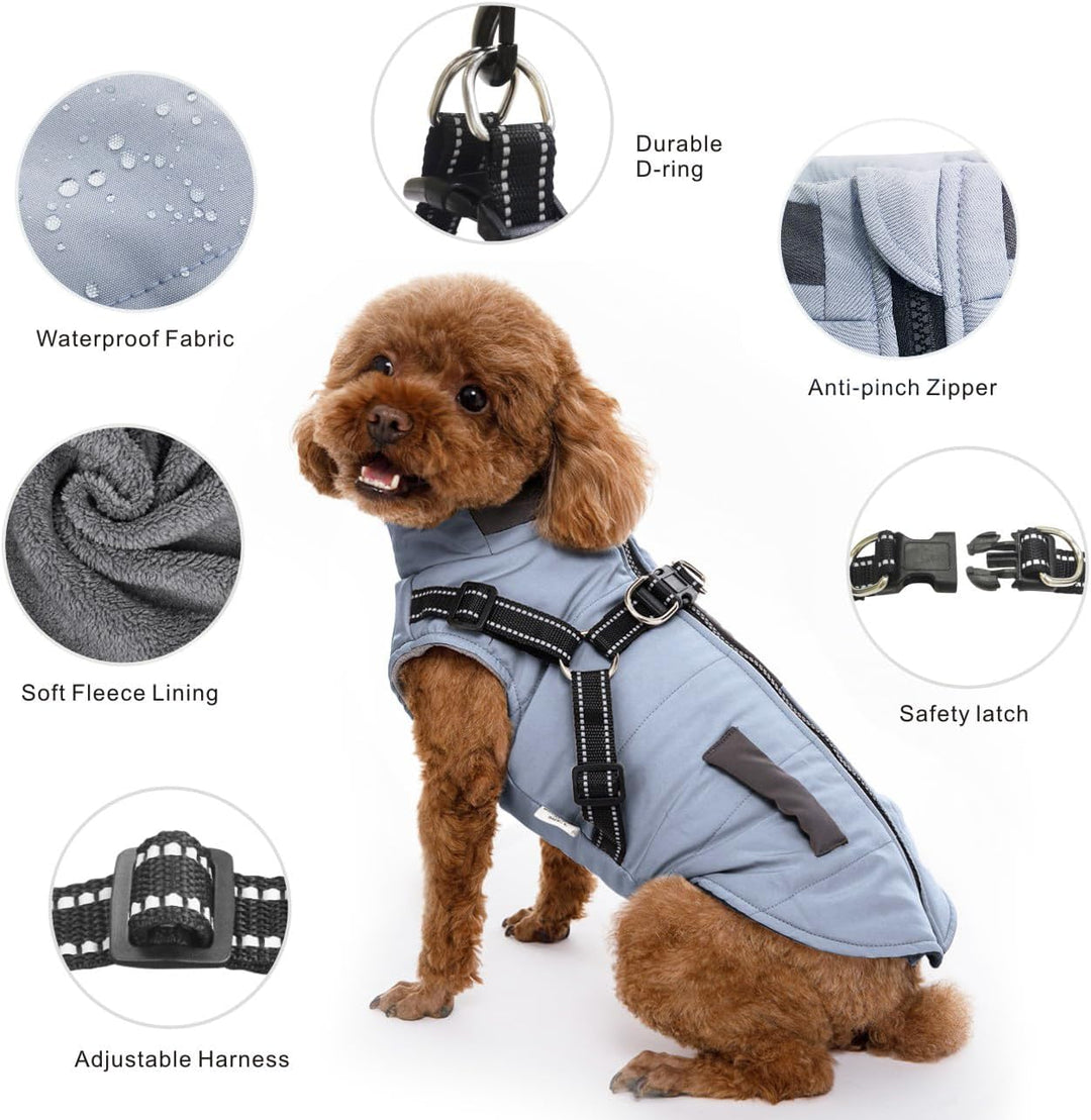 Hunde Winterjacken,Warme Hundemäntel Reflektierend Hundekleidung wasserdichte Welpenweste für kaltes