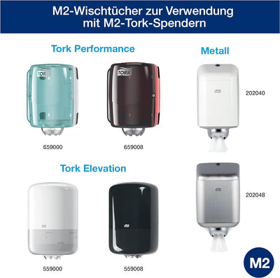 Tork 101240 Starke MehrzweckPapierwischtücher für das M2 Innenabrollung Spendersystem / 2-lagiges st