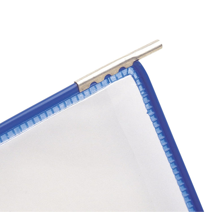 Tarifold 114001 - A4 PVC-Taschen mit Zapfen für Wanddisplayset und Dokumentenablage aus Metall, blau